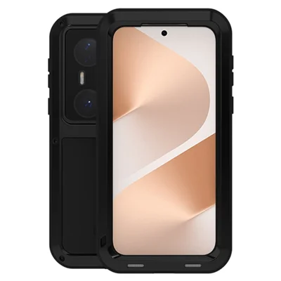 LOVE MEI For Huawei Pura 80 Pro / 80 Pro+ Case Metal + Silicone Anti-Drop Phone Cover (without Tempered Glass) - Black