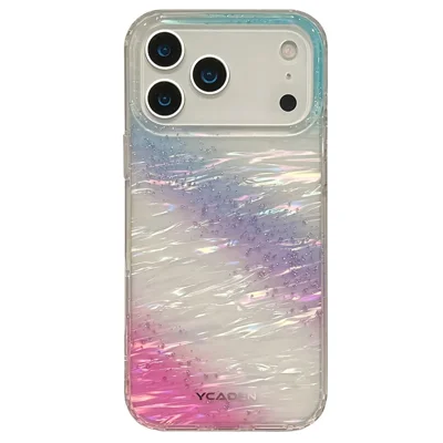 For iPhone 17 Pro Case Colorful Design Shockproof Hard PC Phone Shell - Blue  /  Red
