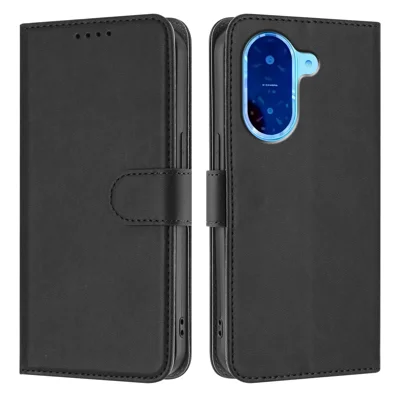 For Xiaomi Redmi A5 4G (171.7mm) Leather Case Solid Color Phone Cover with Wallet - Black