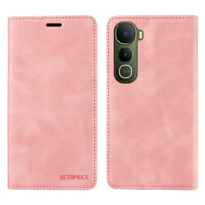 BETOPNICE For vivo Y400 5G Case  Magnetic Closure RFID Blocking Wallet Stand Leather Phone Cover - Pink
