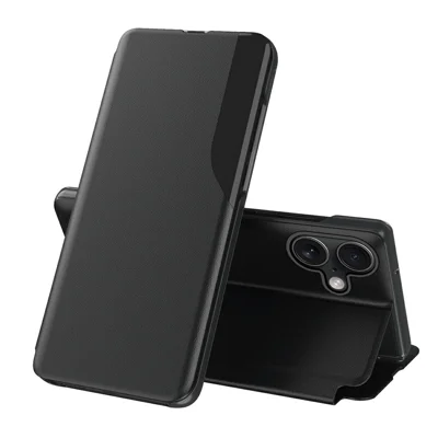 AMORUS For iPhone 17 Case Folio Flip Stand PU Leather Phone Cover - Black