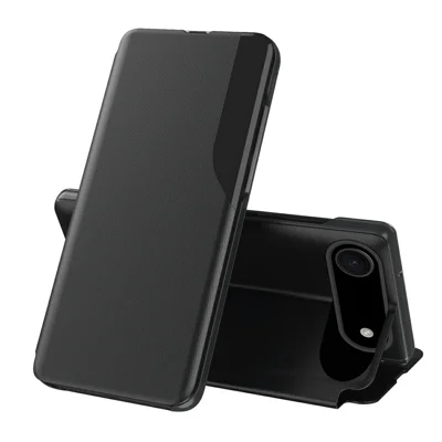 AMORUS For iPhone Air Case Folio Flip Stand PU Leather Phone Cover - Black