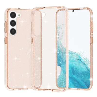 AMORUS For Samsung Galaxy S23 Case Soft TPU Hard PC Back Shockproof Phone Cover - Glitter Gold