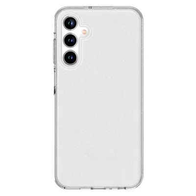 AMORUS For Samsung Galaxy A15 4G / 5G Case Soft TPU Hard PC Back Shockproof Phone Cover - Glitter White