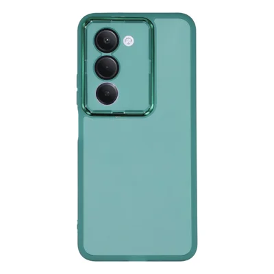 For Xiaomi Redmi 15 5G (Global) (169mm) Case Electroplated Camera Frame TPU Phone Cover - Transparent Green