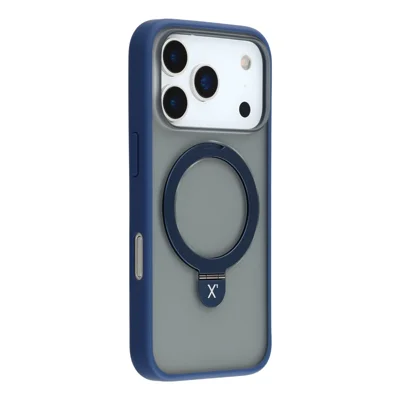 X-LEVEL voor iPhone 17 Pro Max hoesje met metalen standaard TPU PC telefoon achterkant - Blauw