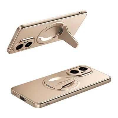 For Honor 300 Case Kompatibel med MagSafe Skjult Stand Skærmfølelse Matt PC TPU Telefon Bagdæksel - Ørken Guld