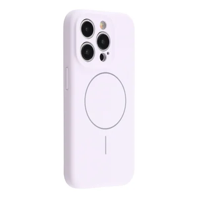For iPhone 13 Pro Case Compatible with MagSafe Soft Skin-Touch Liquid Silicone + PC Phone Cover - Light Purple