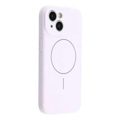 For iPhone 13 Case Compatible with MagSafe Soft Skin-Touch Liquid Silicone + PC Phone Cover - Light Purple