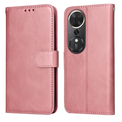 For Honor Play 70 Plus 5G Case Wallet PU Leather Folio Flip Phone Cover - Pink