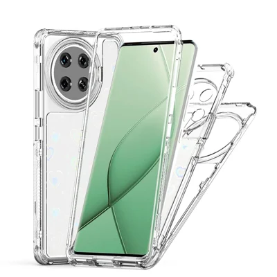 For TECNO Spark 20 Pro+ Case Precise Cutouts Acrylic TPU Clear Phone Cover with Laser-printed Film - Hearts