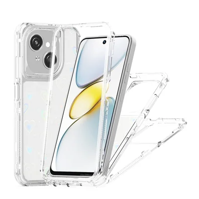Clear Case for TECNO Spark Go 2025 / Spark Go 1 / Pop 9 4G / Infinix Hot 50i 4G / Smart 9 4G Acrylic TPU Phone Cover with Laser-printed Film - Hearts