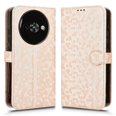 For Oukitel C59 Pro / C59 Wallet Case Dot Pattern Imprint PU Leather Phone Cover with Wrist Strap - Rose Gold
