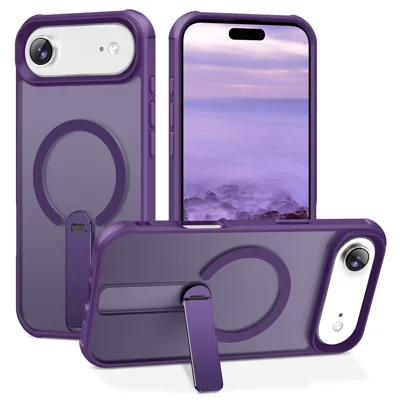 For iPhone Air Case Compatible with MagSafe Kickstand TPU + PC Drop Protection Phone Cover - Purple