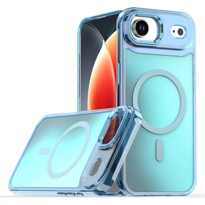 For iPhone Air Case Compatible with MagSafe Color Changing PC TPU Phone Back Cover - Sky Blue