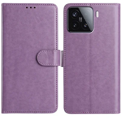 For Xiaomi 15T Wallet Phone Case Stand PU Leather Folio Flip Cover with 8 Card Slot - Purple