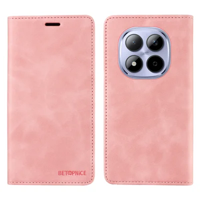 Voor Xiaomi Redmi Note 15 Pro 5G hoesje BETOPNICE Magnetische sluiting RFID-blokkering portemonnee standaard leer telefoonhoesje - Roze