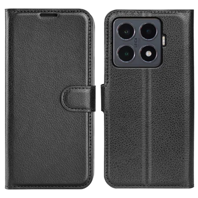 For Xiaomi 15T Pro Case Litchi Texture Shockproof Leather Wallet Phone Cover - Black 
