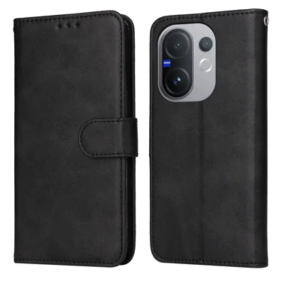 For vivo V60 5G Case Wallet PU Leather Folio Flip Phone Cover - Black