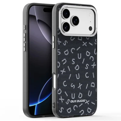 DUX DUCIS Seria Moro Dla iPhone 17 Pro Max Etui Kompatybilne z MagSafe, Skóra z nadrukiem UV + Obudowa PC + TPU - Czarny