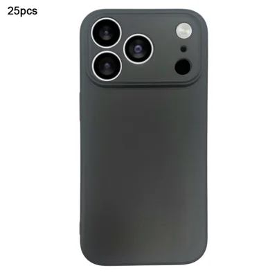 25Pcs For iPhone 17 Pro Max Case 1.2mm TPU Matte Phone Cover - Black
