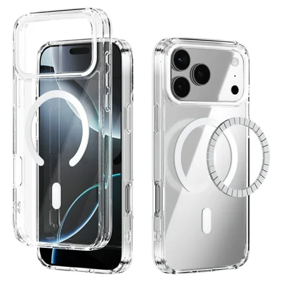 ABEEL Etui na iPhone 17 Pro Max Kompatybilny z MagSafe Ochrona przed Zarysowaniami Przezroczysta Obudowa TPU PC - Biały