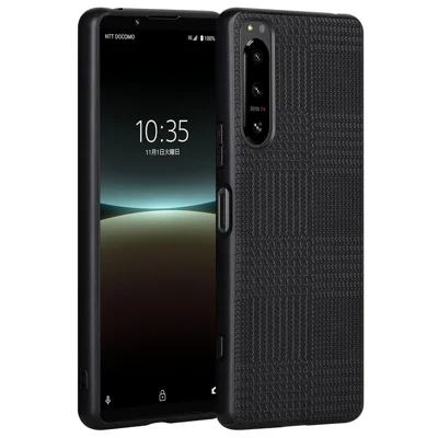 VILI TH Series Cellphone Case for Sony Xperia 5 IV 5G Fall Proof PU Leather Coated PC+TPU Protective Phone Cover - Black