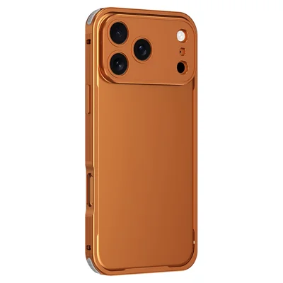For iPhone 17 Pro Bumper Case Heat Dissipation Aluminium Alloy Phone Shell with Buckle / Camera Lid - Orange