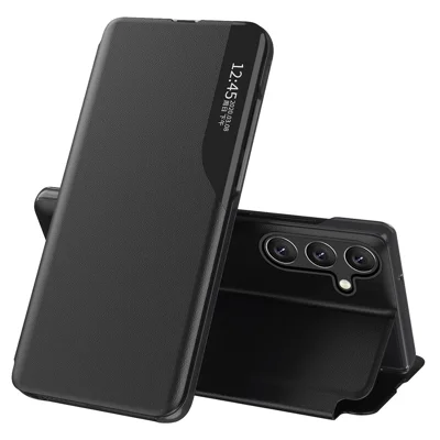 For Samsung Galaxy A17 5G / A17 4G Phone Case Folio Flip PU Leather Stand Cover - Black
