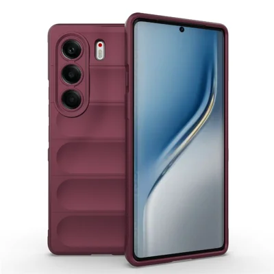 Fodral för TECNO Camon 40 Pro 5G, stötsäkert mjukt TPU, robust baklucka – vinröd