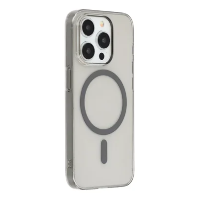For iPhone 14 Pro Crystal Clear Case Compatible with MagSafe Hard PC Phone Cover - Grey