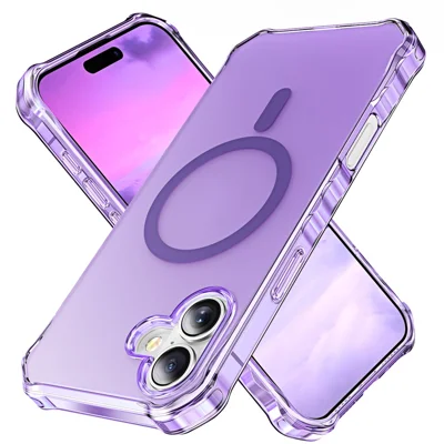 For iPhone Air Case Compatible with MagSafe Small Wavy Edge PC + TPU Phone Cover - Purple
