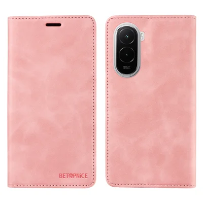 BETOPNICE For Xiaomi Poco M7 4G (169mm) Case  Magnetic Closure RFID Blocking Wallet Stand Leather Phone Cover - Pink
