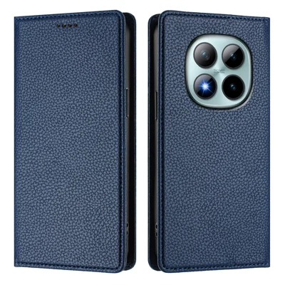For Xiaomi Poco M8 Pro 5G / Redmi Note 15 Pro+ 5G (Global) Wallet Case RFID Blocking Litchi Texture Leather Mobile Cover - Dark Blue