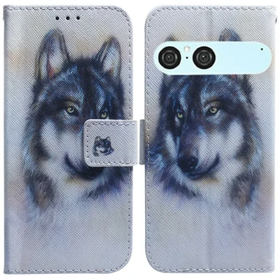 Etui portfelikowe z nadrukiem skóry dla Sony Xperia 10 VII, pokrowiec na telefon z motywem wilka