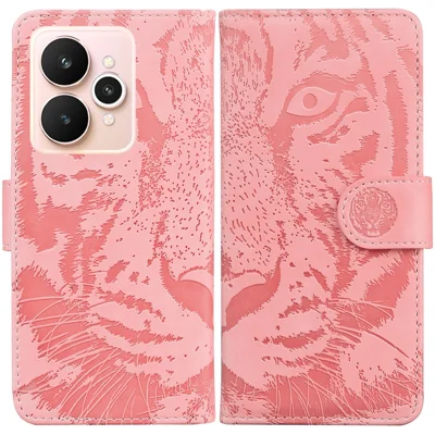 For Realme 15 Pro 5G  /  15 5G Case Tiger Imprint Leather Wallet Phone Cover - Pink