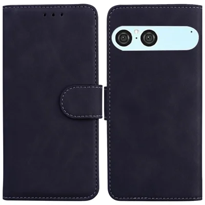 For Sony Xperia 10 VII Case Solid Color Leather Wallet Phone Cover - Black