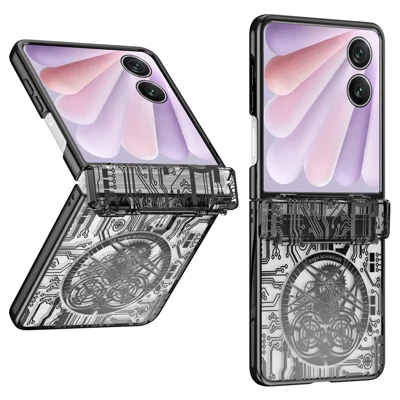 Til Honor Magic V Flip 2 Case Mechanical Legend Elektropladering PC Telefonbeskyttelse - Sort