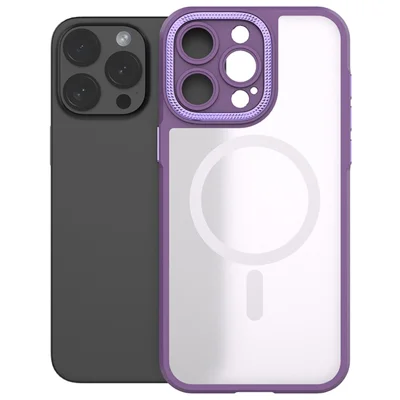 Bulk Purchasing For iPhone 16 Pro Max Case PC + TPU Precise Cutout Phone Cover Compatible with MagSafe - Purple