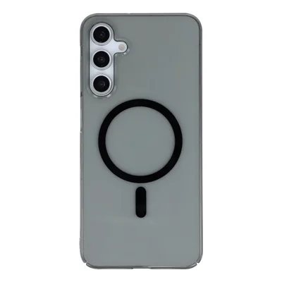 For Samsung Galaxy A35 5G Crystal Clear Magnetic Case Hard PC Phone Cover - Transparent Black