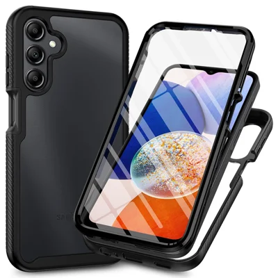 Clear Case for Samsung Galaxy A17 5G / A17 4G PC + TPU Phone Back Cover with PET Screen Film - Black