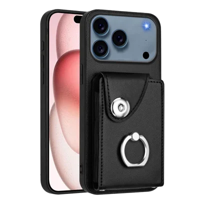 For iPhone 18 Pro / 17 Pro Case YB Leather Coating Series - Black