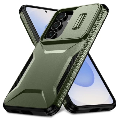 For Samsung Galaxy S26 FE / S25 FE Case Camshield TPU + PC Phone Cover Non-Slip Side Edge - Green