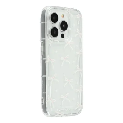 For iPhone 13 Pro Max Case Bowknot Pattern TPU Phone Back Cover - Pink Bows