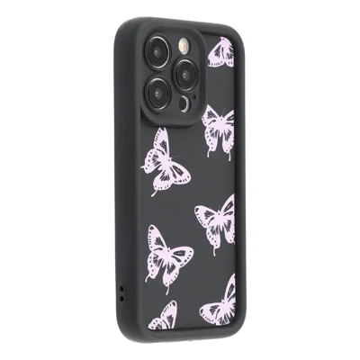 For iPhone 12 Pro Case Butterfly Print TPU Shockproof Phone Back Cover - Pink