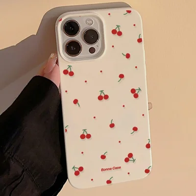 For iPhone 14 Pro Max Case Unique Cherry Pattern Printing TPU Phone Back Cover