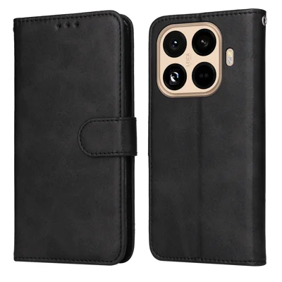 Voor Xiaomi 15T Pro Hoesje Portemonnee PU Leer Folio Flip Hoesje - Zwart