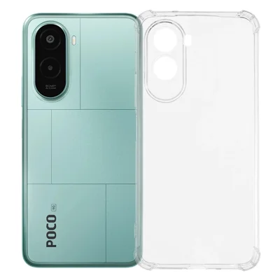 Fodral till Xiaomi Poco M7 4G (169 mm) med förstärkta hörn, dropplåst klart TPU-fodral