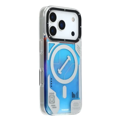 YOUNGKIT Etui na iPhone 17 Pro Max Kompatybilne z MagSafe Antywypadkowe Pokrowiec TPU PC - Niebieski