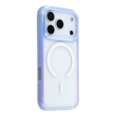 KIGC For iPhone 17 Pro Max Case Compatible with MagSafe Dazzling Color TPU+PC Phone Back Cover - Purple
